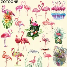 ZOTOONE Pretty Flamingos Iron on Patches for Clothing T-shirt Dresses DIY Accessory Decoration A-level Washable Heat Transfer B sew pretty t shirt dresses