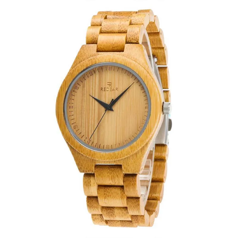 Fashion Bamboo Men's Wood Watch Casual Couple Watches Simple Creative Bamboo Quartz Wristwatches Sale