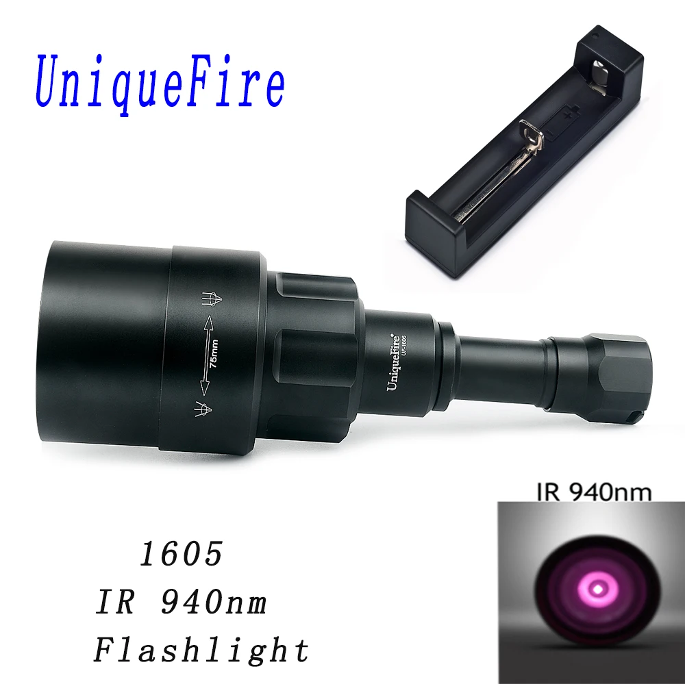 Buy UniqueFire 1605 IR 940NM LED Flashlight 75mm Lens