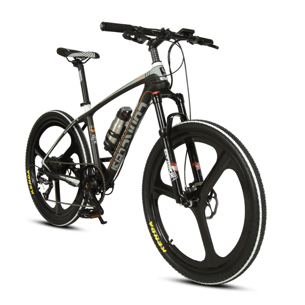 Discount Cyrusher S600 Electric Mountain Bike 26x17 Carbon Fiber frame bike 250W 36V 6.8ah Battery 9 Speeds Electric mountain Bicycle 1