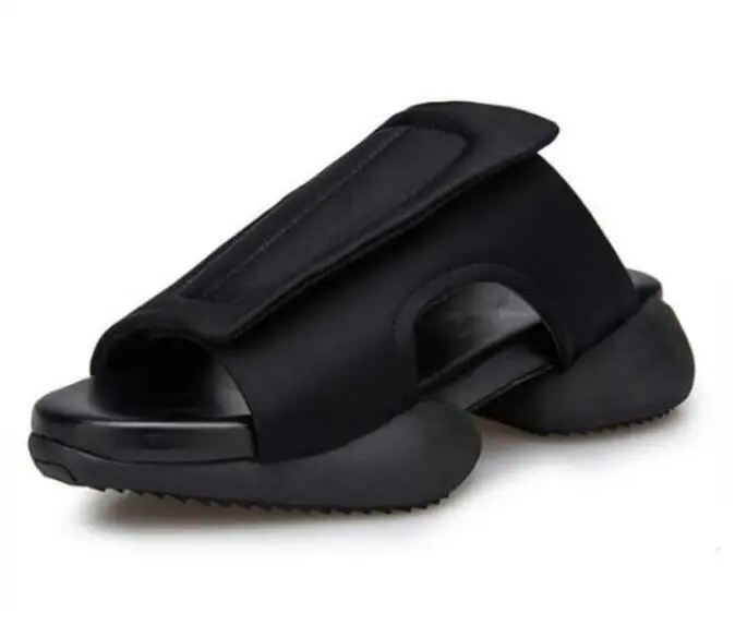 Men's slippers with thick leather soles Horseshoe slipper men's lightweight breathable sandals a high drag | Обувь