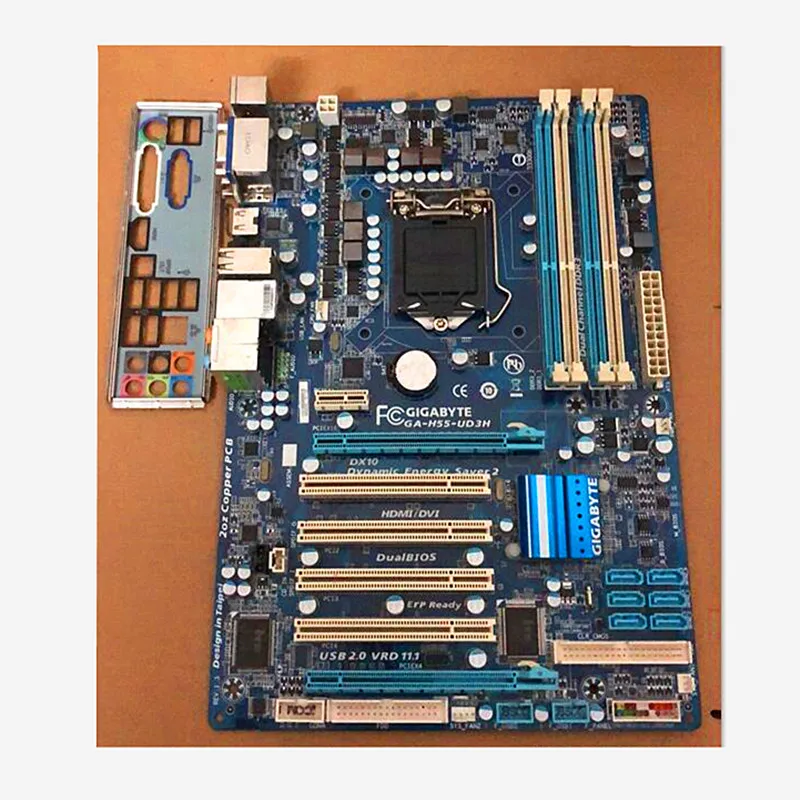 Оригинальная настольная материнская плата H55 1156 для Gigabyte LGA1156 DDR3 на 16 ГБ ATX