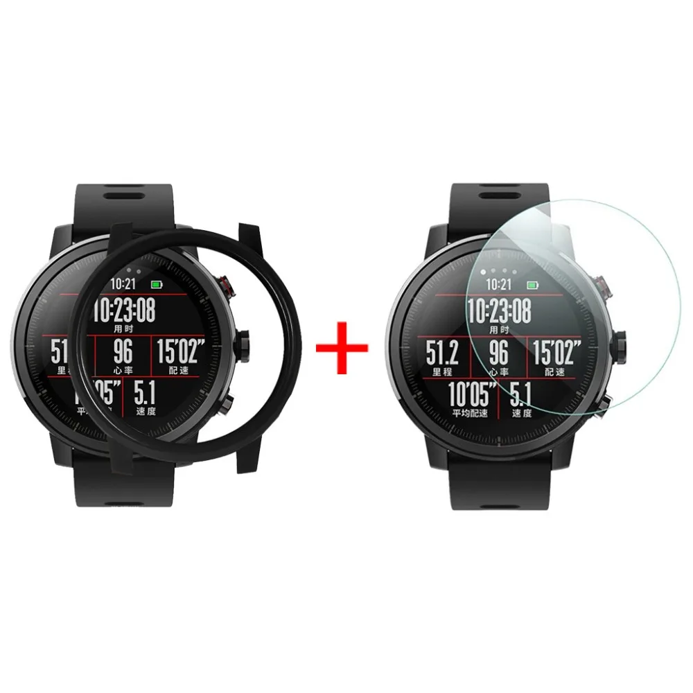 Чехол из поликарбоната для часов Xiaomi Huami AMAZFIT 2/2S Stratos с защитой экрана защитные