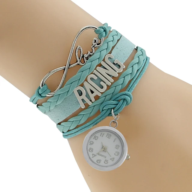 Infinite Love Charm Handmade Customized Message Racing Clock Infinite Love Charm Handmade Customized Message Racing Clock Bracelet