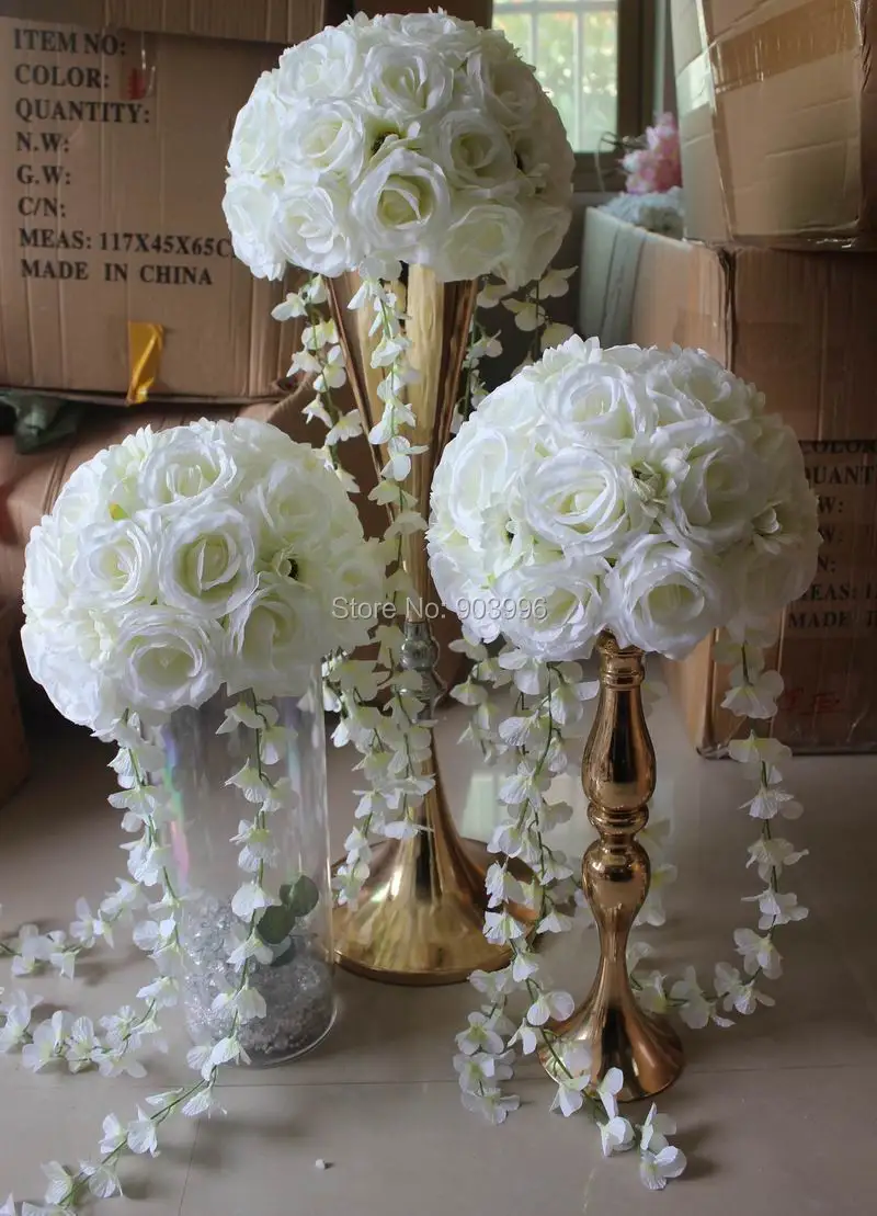 

SPR Hot Sale DIY Decorative Artificial Silk Rose Events Party Centerpiece Wedding Flower Ball Runner Table