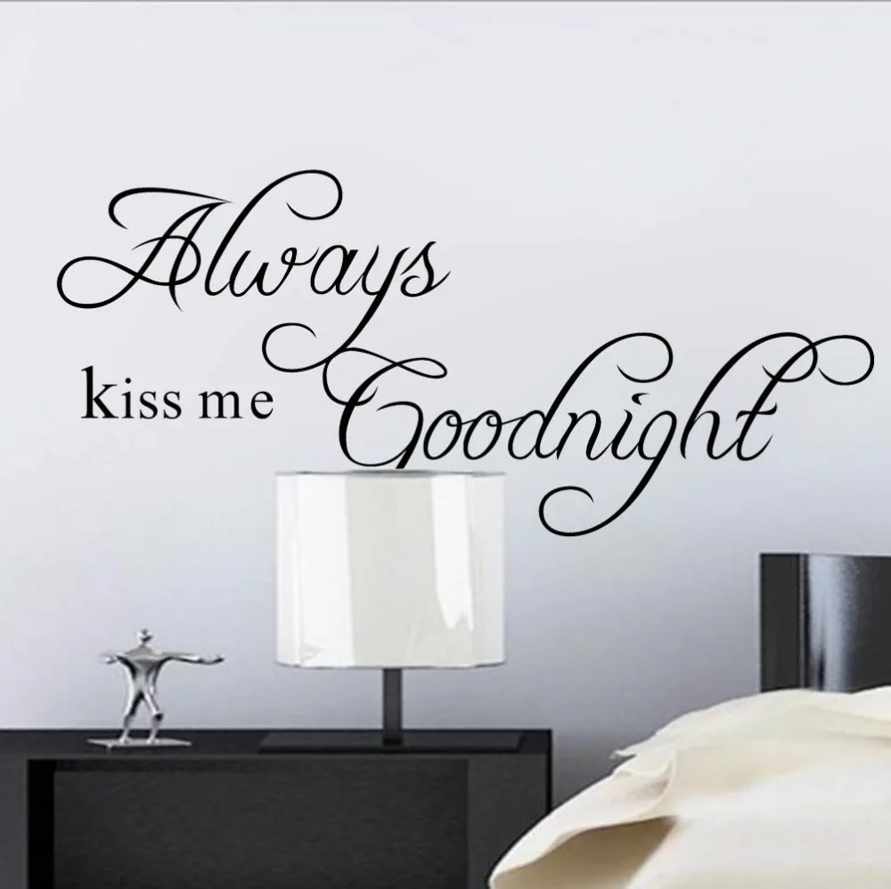 Aliexpresscom Buy Always Kiss Me Goodnight Wall Stickers Quotes Aliexpresscom Buy Always Kiss Me Goodnight Wall Stickers Quotes