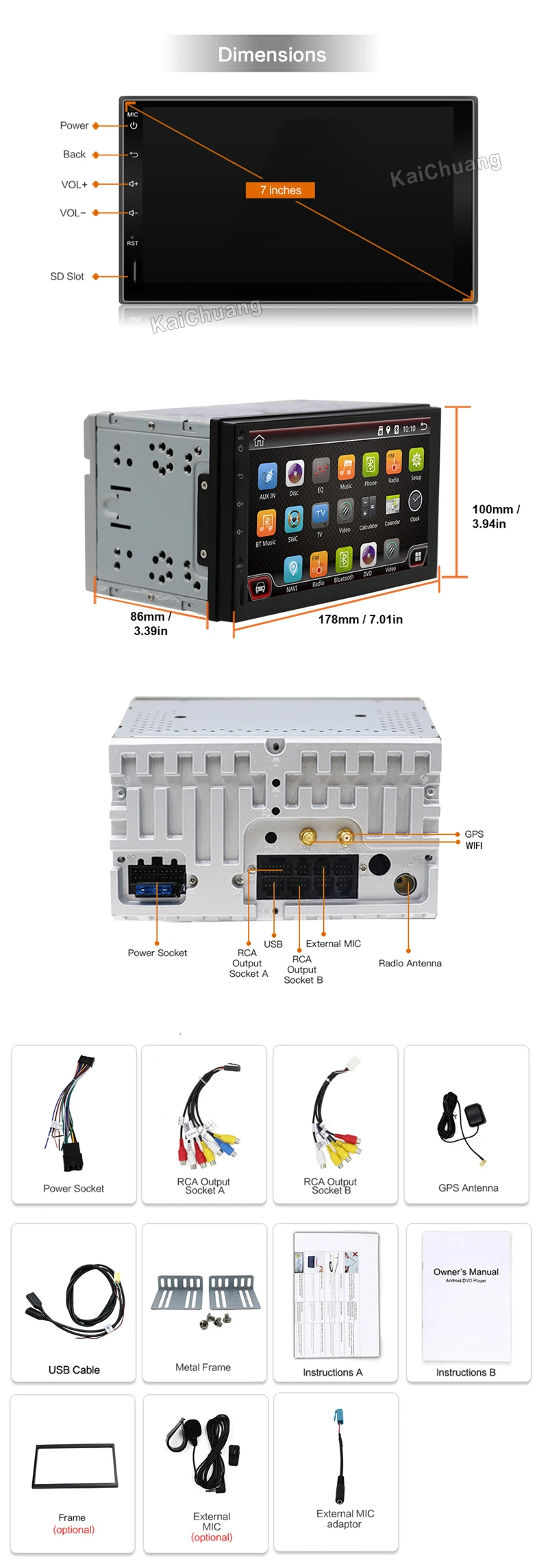 Top Autoradio 2 din Universal Car Head unit 7