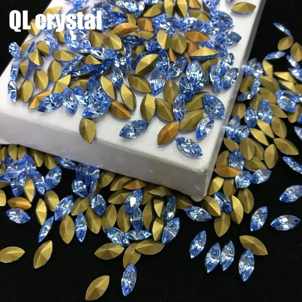QL Crystal Pointback Rhinestones Navette Glass Nails for making jewelry and Nail 3D | Дом и сад