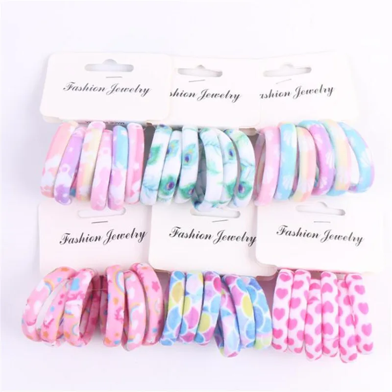 

6Pcs/Pack Cotton Print Flowers Hair Ropes Leopard High Elastic Hair bands Elegance Hair Gum For Women Girls Hair Accessories
