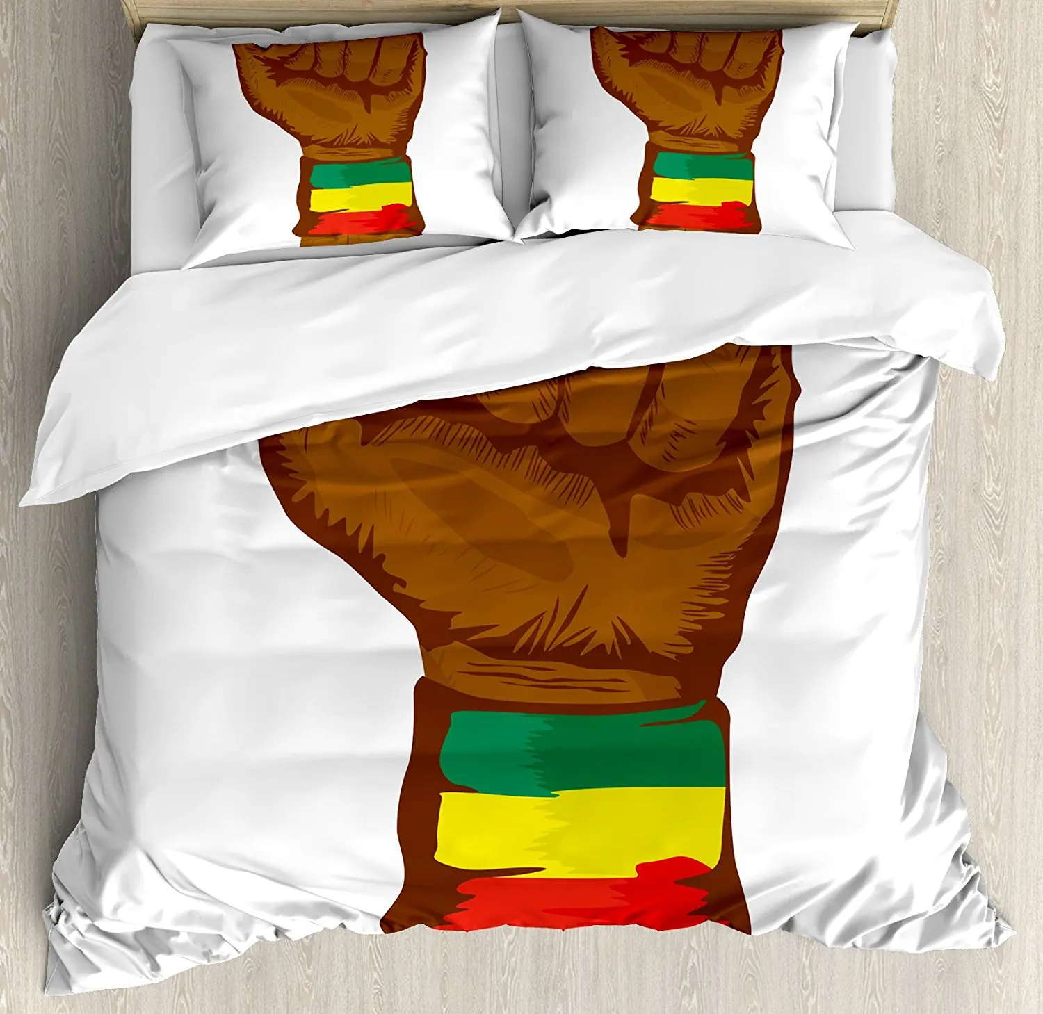 Rasta 10x12 FT Backdrop Photographers,Ethiopian Rebellion Symbol Wrist with Flag Colors Art Print Background for Baby Shower Birthday Wedding Bridal Shower Party Decoration Photo Studio