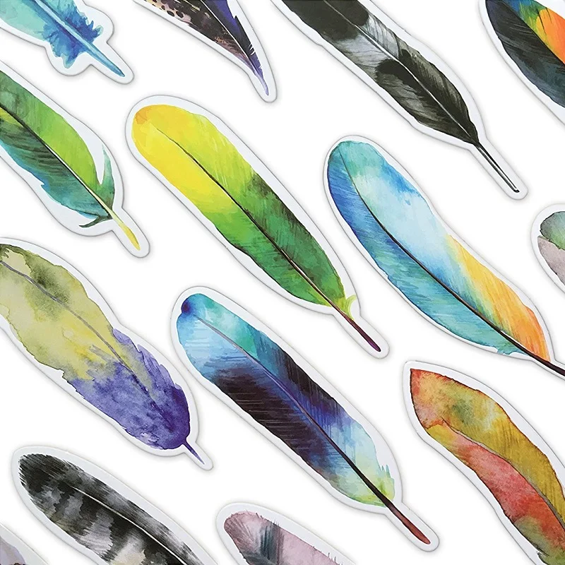

30PCS/BOX Colorful Feather Bookmark Papelaria Bookmark Boekenlegger Bookmarks For Books Holder School Supplies Stationery 01443