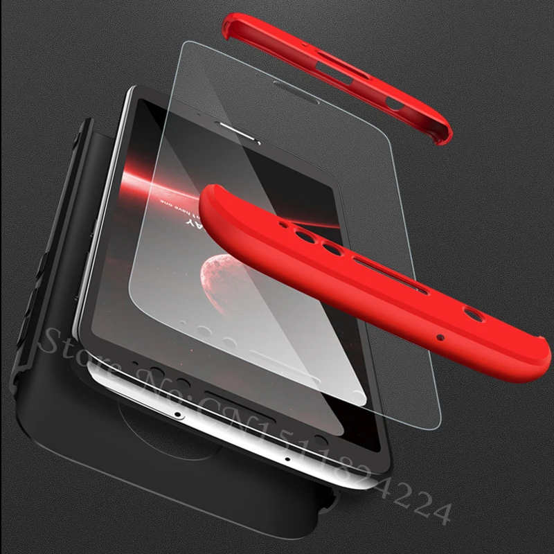 360 Full Case for Motorola Moto G6 G 6 Cover Armor 3 in 1 Protection Matte Cases Phone For Tempered Glass |