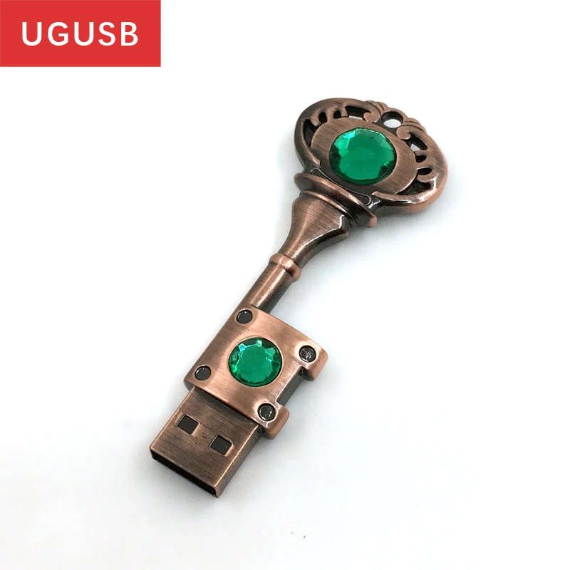 2018 New vintage key usb flash drive Jewelry rhinestone