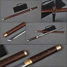 Afilada Espada del Ninja Japonés Clásico Kirihaddukuri Hoja Recta Espada 1060 Acero Al Carbono Espiga Completa No Hi Rosewood Ninja Cosplay