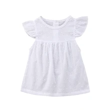 Белое платье без рукавов для маленьких девочек трапециевидные платья принцессы для девочек