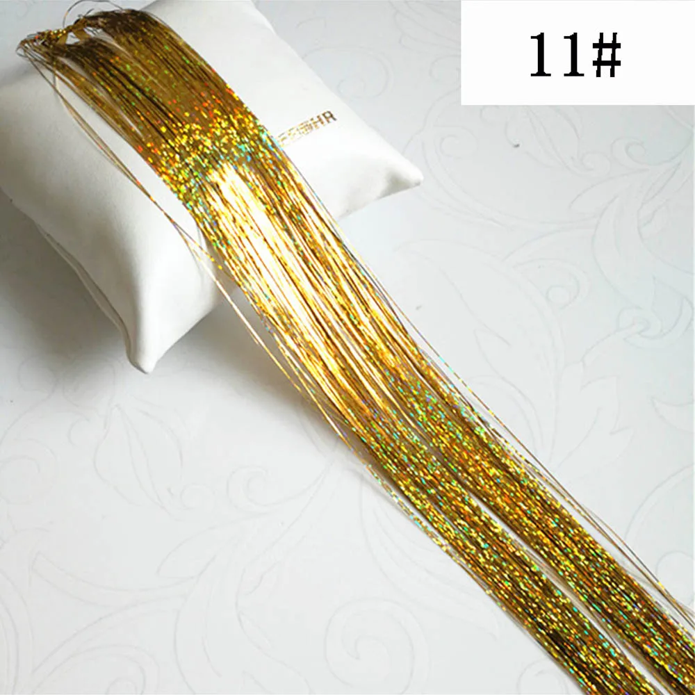 3" 150 прядей/шт Блестки для волос Bling 14 цветов для женщин девушек Hairstyling - Цвет: 11