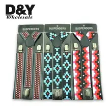 Новое поступление, в народном стиле, геометрический клетчатый узор, 3 цвета, доступны регулируемые подтяжки для женщин и мужчин, подтяжки