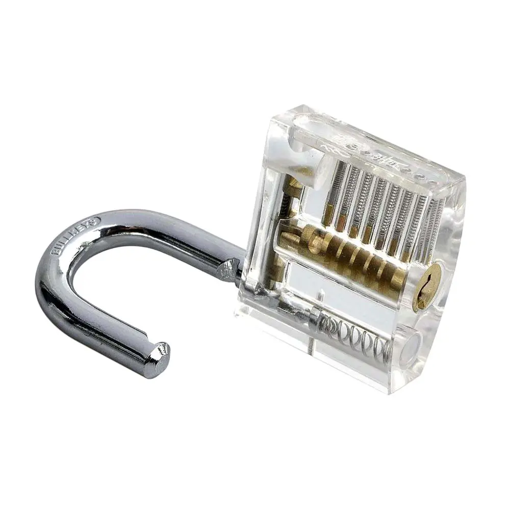 1Pc Clear Crystal Transparent Cutaway Locks Inside View Practice Padlock Visible View Lock Training Skill Locks Keyed Padlock