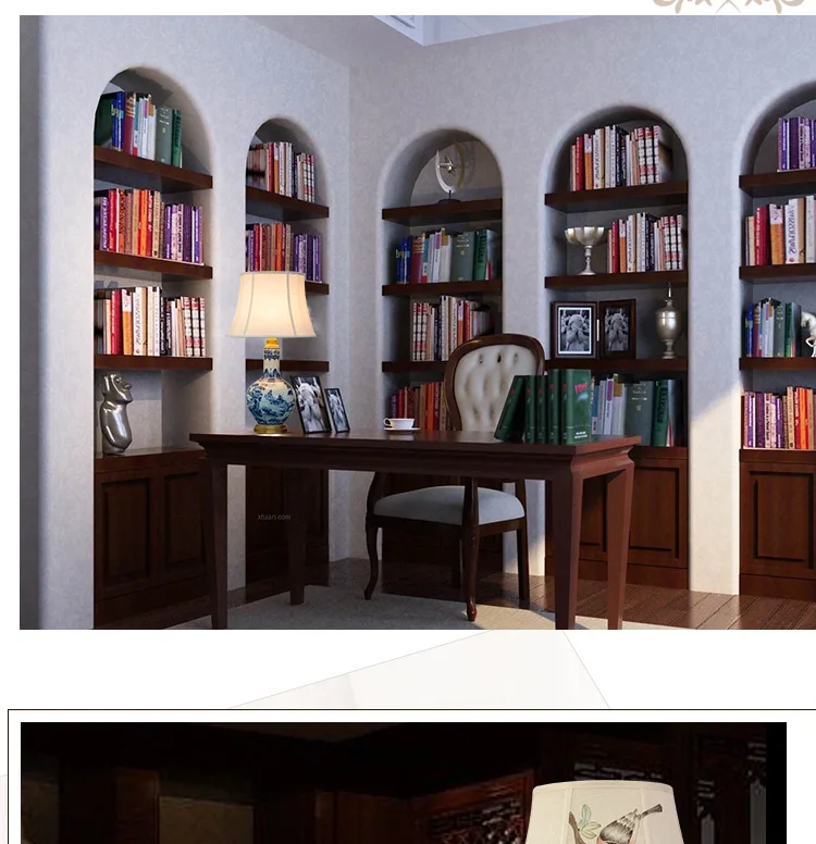 China Antique Living Room Study Retro Vintage Table Lamp Porcelain Ceramic Table Lamp wedding decoration porcelain table lamp (4)