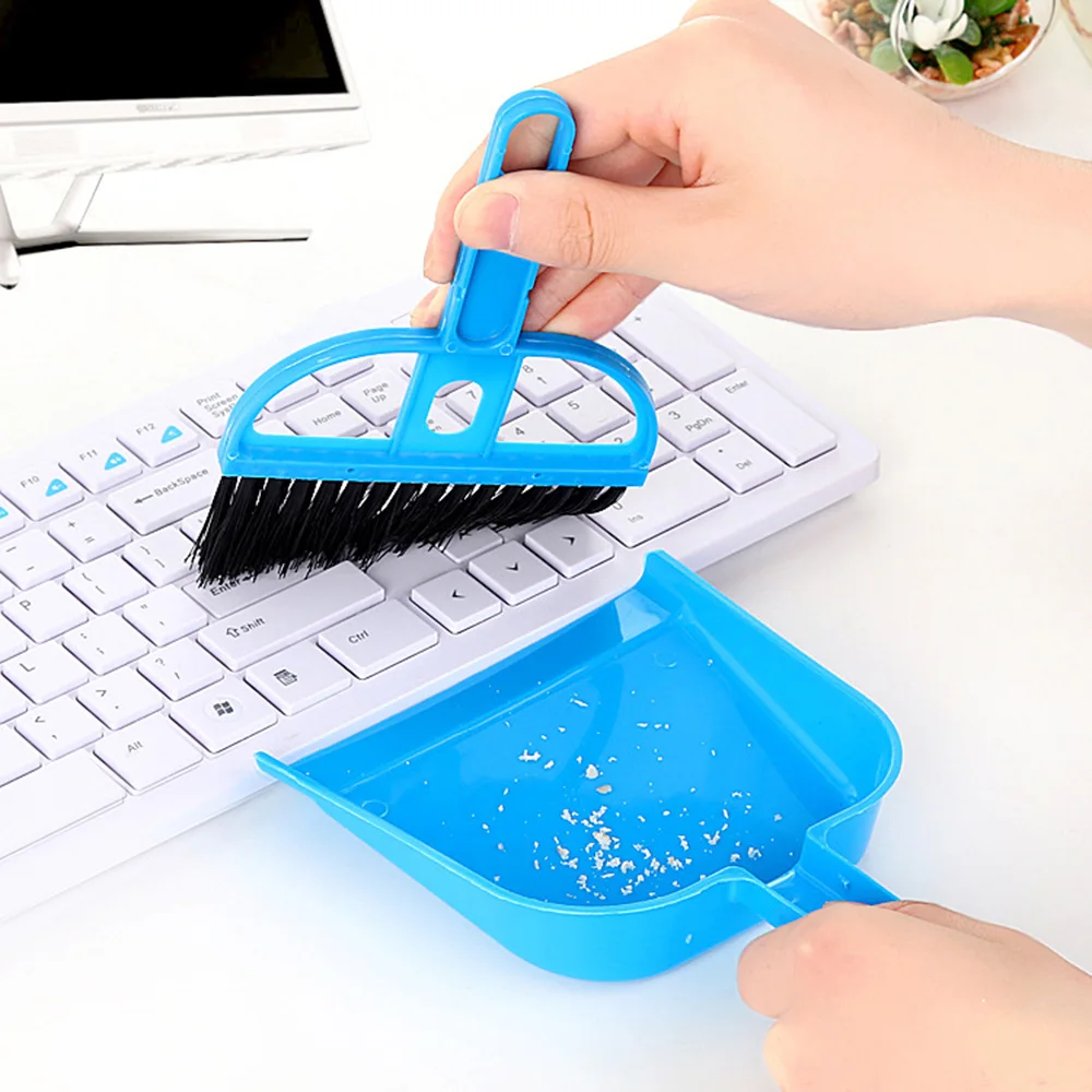 practical Durable And Cheap Mini Desktop Sweep Cleaning Brush Keyboard Brush Desktop Sweep Two-Piece Set Small Broom Dustpan Set