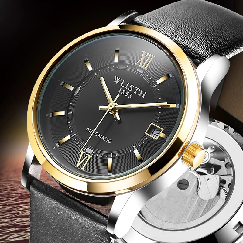 

Mechanical Watch Automatic Watch Men Luxury Brand Waterproof Watch Elegant Noble Complete Calendar Lumious Hands Buckle 6 Style