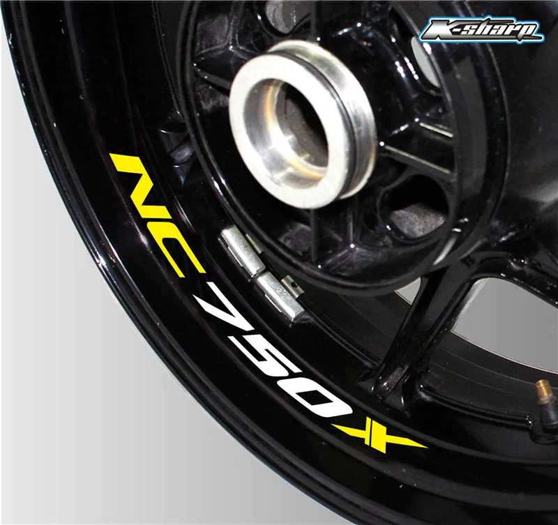 Motorcycle Styling Wheel Hub Tire Sticker Car Accessories Decorative logo Decal For Honda NC750X nc 750x - Цвет: K-LQT-NC750x-01