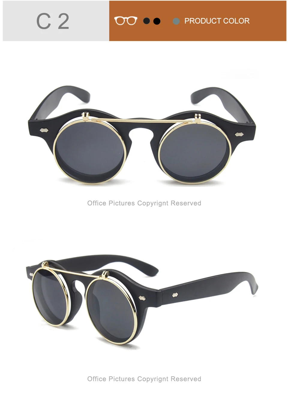 jumlai new fashion design sunglasses color frame Metal ring round high quality sunglasses for women lot (5)
