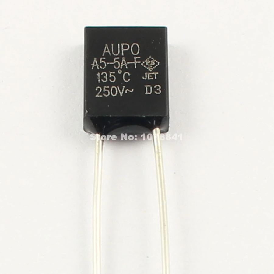 

10 Pcs Per Lot AUPO Thermal Fuse Cutoff TF 135 Degree 250V 5A A5-5A-F