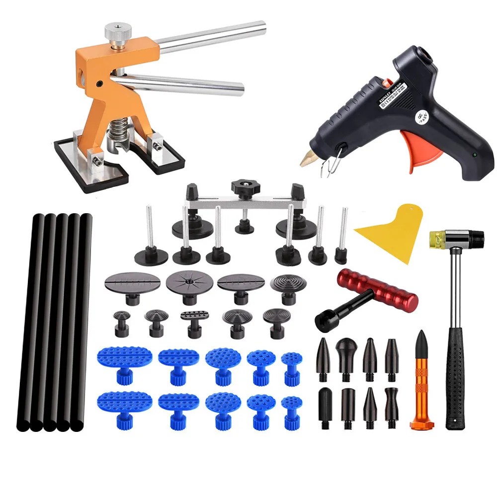 

PDR Tools Paintless Dent Repair Tools Car Hail Damage Repair Tool Hot Melt Glue Sticks Glue Gun Puller Tabs Kit
