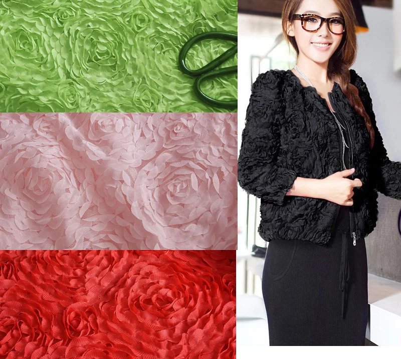 

Lace chiffon gauze three-dimensional peones chaplet lace cloth curtain fabric