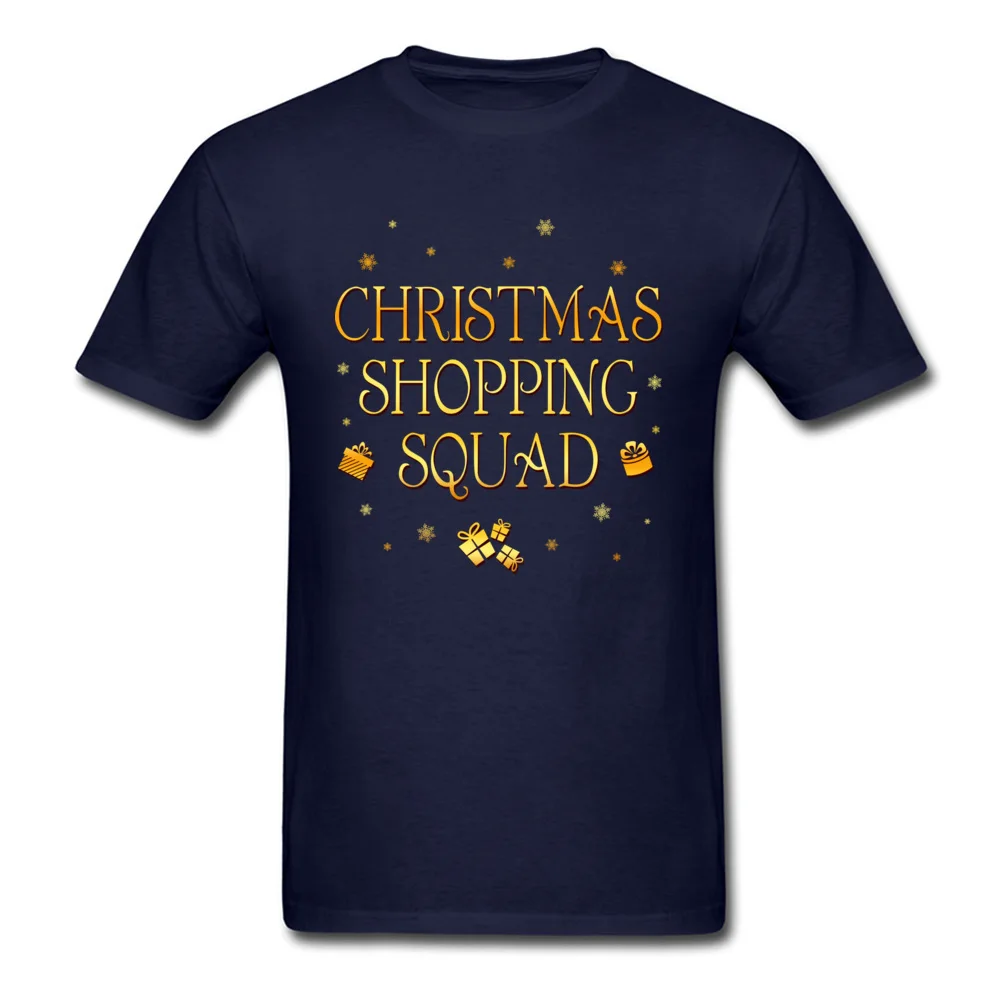 Christmas Shopping Squad Pure Cotton Men's Short Sleeve Tops T Shirt Normal Summer T Shirts Normal Sweatshirts Fitted Crewneck Christmas Shopping Squad navy