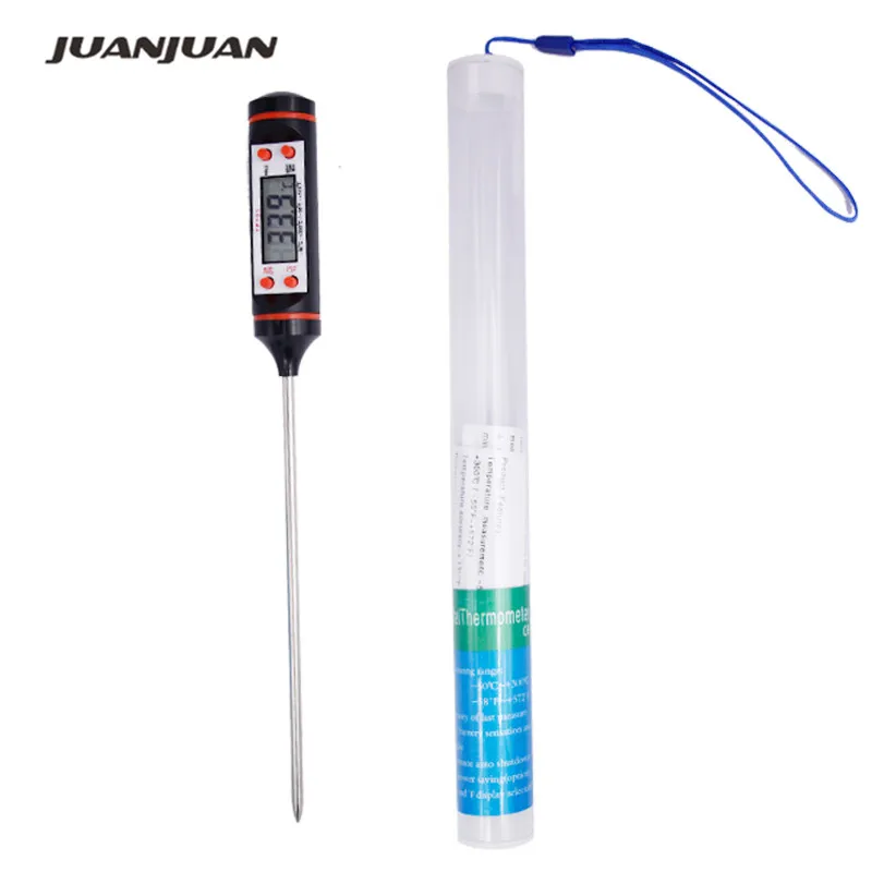 

20pcs/lot Digital Thermometer For Kitchen Cooking BBQ Probe Meat Stainless Steel Foldable Food Thermometer with retail box 34%