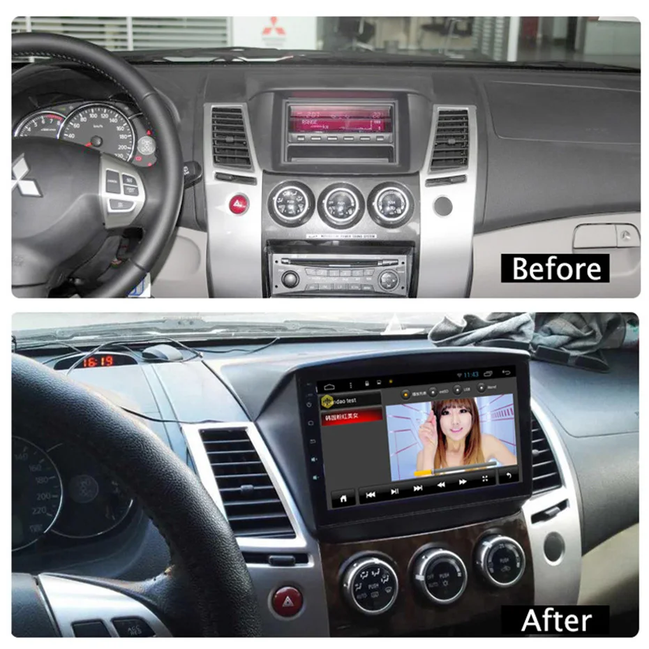 Clearance 9 inch 2.5D IPS Tempered HD multi-touch screen Android 8.1 NAVI for Mitsubishi Pajero montero sport 2013-2017 USB WIFI support 1