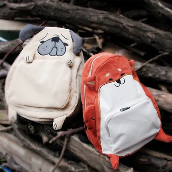 

2019 Face Korean dog squirrel animal backpack high school students couples Harajuku cute girls backpack