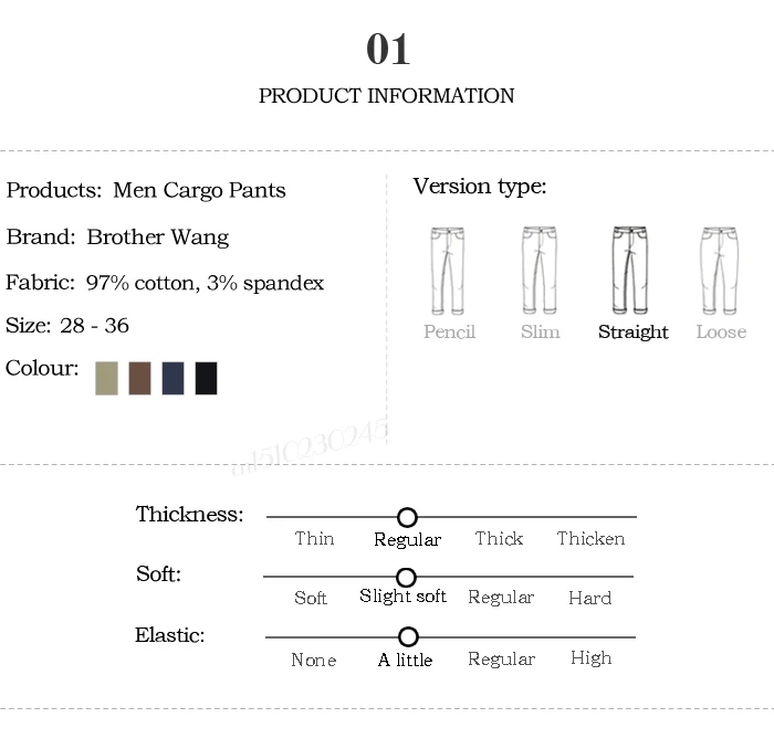 Brother Wang Мужская одежда Брюки Карго Мульти-карман хлопок Повседневный Slim Fit Высокое Качество брюки бренд