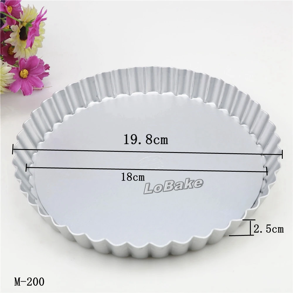 8 inches loose-bottom aluminium alloy round flower wavy side pie pan pizza stone pancake cheesecake mold chrysanthemum disk