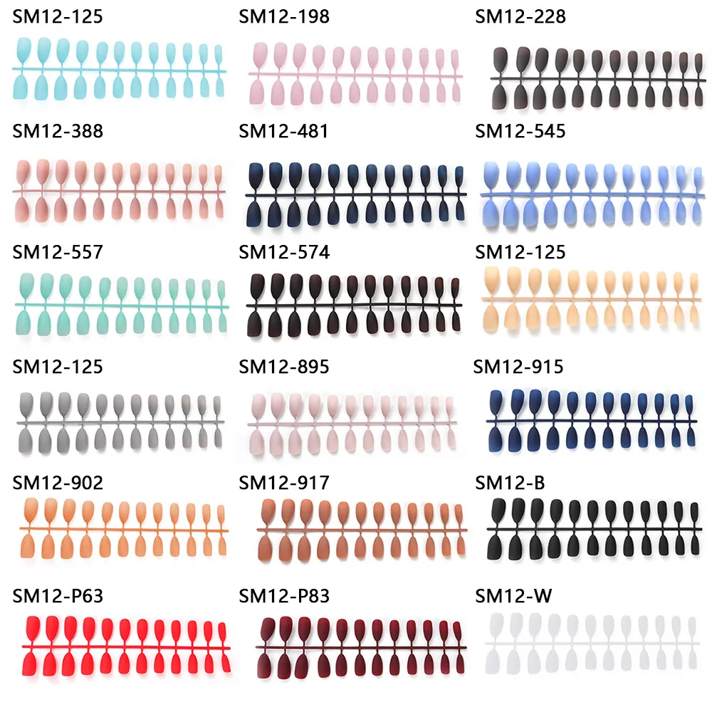 24 шт., матовые накладные ногти чистого цвета, популярный дизайн, клей на длинных кончиках, искусственные накладные ногти, аксессуары для дизайна ногтей