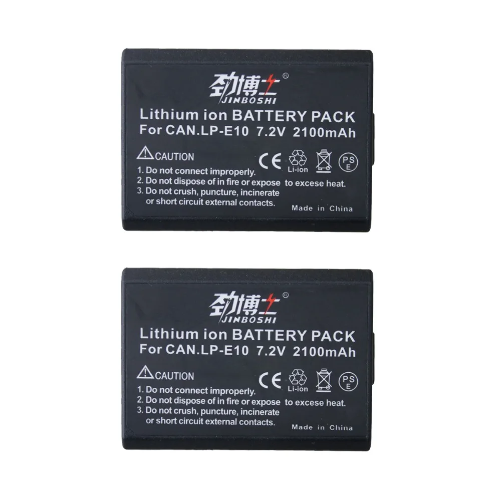 

2Pcs LP-E10 LP E10 rechargeable Camera Batteries for Canon EOS 1100D 1200D 1300D Kiss X50 X70 X80 Rebel T3 T5 T6 LPE10 Battery