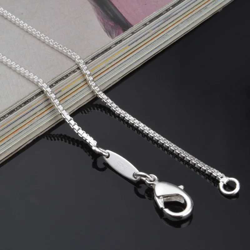 Wholesale 925sterling solid Silver Chain Necklace Women Men Jewelry 16-30inch 
