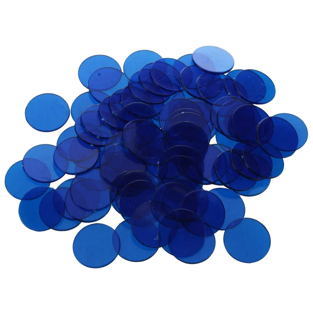 

Approx.100Pcs 3/4 Inch Plastic Bingo Chips, Translucent Design, for Classroom and Carnival Bingo Games Blue