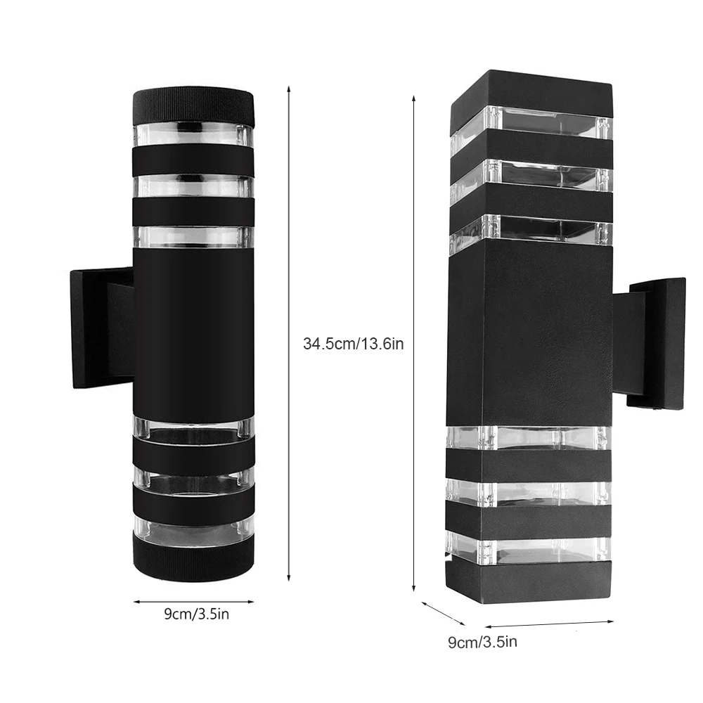 Наружный водонепроницаемый E27 светодиодный настенный светильник для крыльца с двумя головками, алюминиевый настенный светильник для сада, двора, коридора, балкона