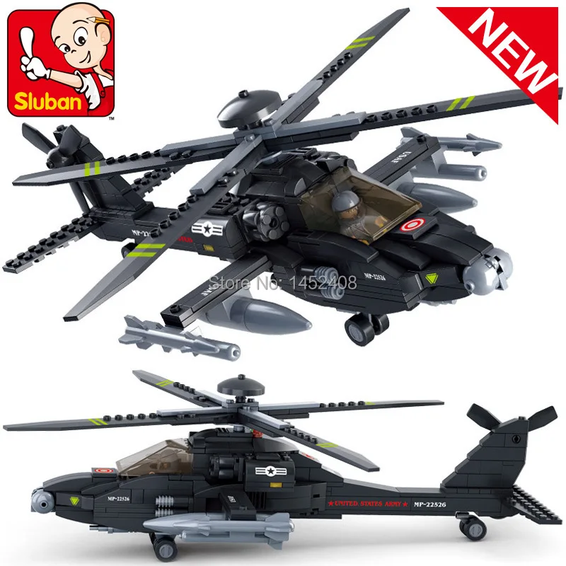 

Sluban 293Pcs Montessori Air Series Apache AH-64 Model Building Blocks Educational Toys for Children