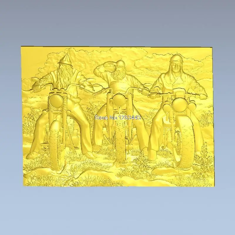 High quality 3d model relief for cnc or 3D printers in STL file format bikers unframed | Инструменты