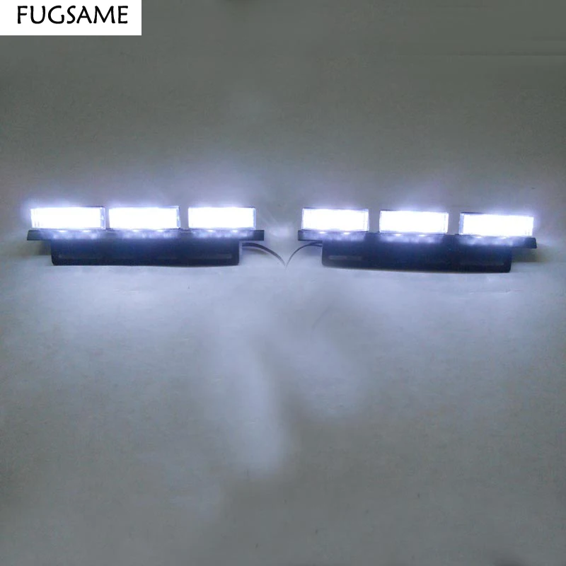 

FUGSAME FREE SHIPPING Super Bright 2x 6 LED Car Strobe Light High Power WHITE
