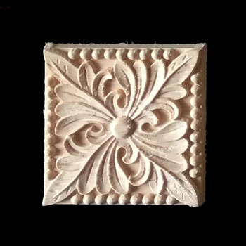 

10PCS Furniture Wood Carving Applique Wood Crafts Flower Carved Vintage Home Decor Decoration Wooden Miniature Figurines