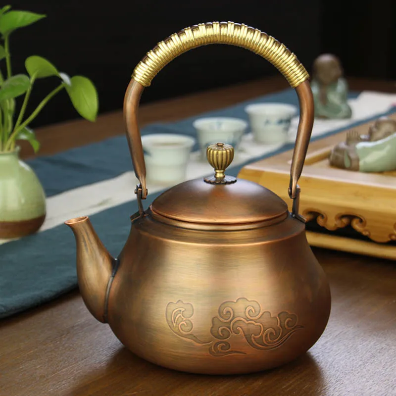 Factory direct copper kettles boil antique handmade pure copper teapot