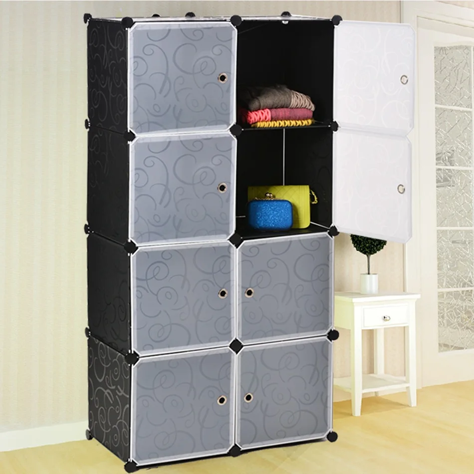 

DIY Plastic Wardrobes Portable Simple Closet Dustproof Storage Cloth Cabinet Shoes Clothes Organizer N40*