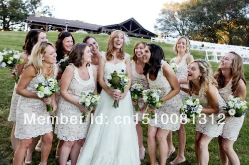 Ivory Lace Bridesmaid Dresses