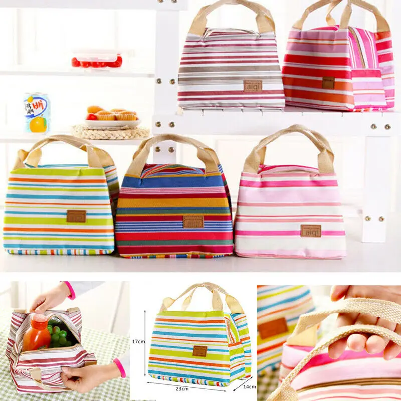 

Lunch Box Bag Tote Hot Cold Insulated Thermal Cooler Travel Work School Picnic