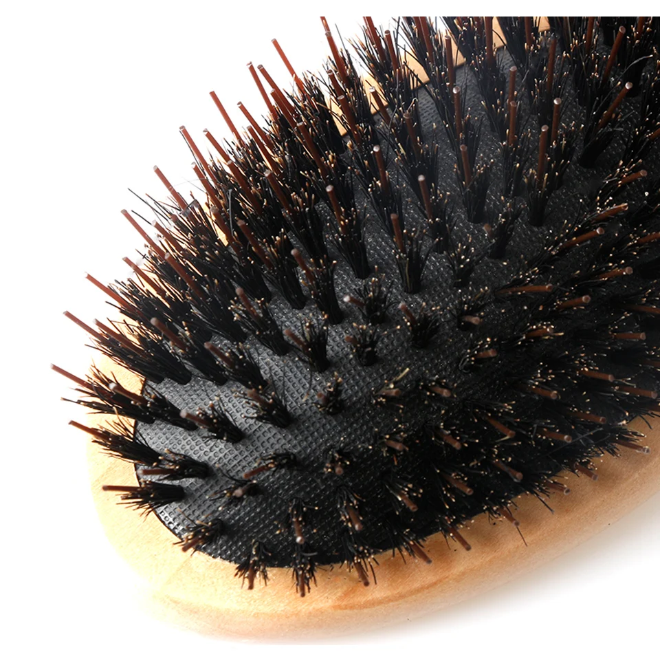 Антистатическая щетина кабана, деревянная щетка для волос, натуральная щетка-весло для ухода за волосами, Классическая Массажная щетка для волос в Овальном дизайне